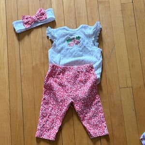 Little Me Strawberry Outfit, 9 Months